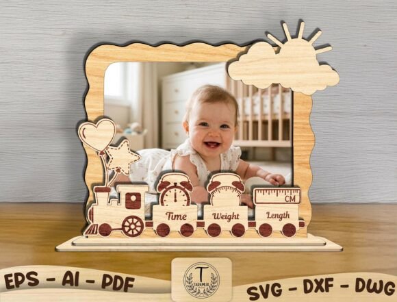 Celebrate New Beginnings with a Baby Milestone Train Frame