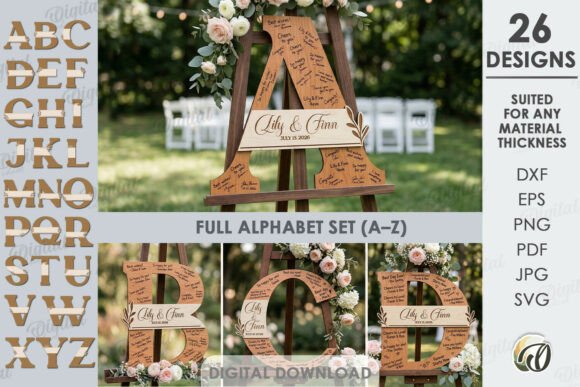 Create H1 From Wedding Guest Book Letters Signs Bundle
