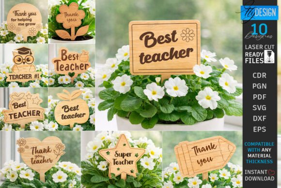 Create Meaningful Gifts with Teacher Plant Stake Laser Cut Bundle SVG