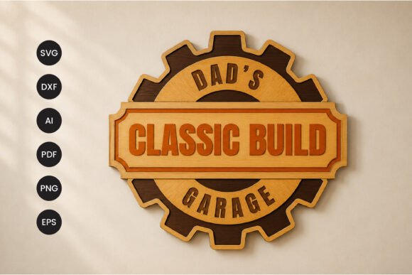 Dad’s Garage Laser Cut SVG: Classic Workshop Sign Design