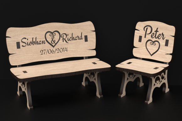 Engraving Memories: Laser Cut Rustic Bench & Chair SVG Files