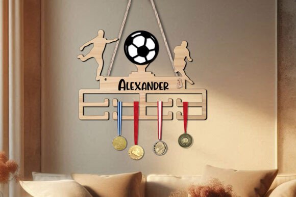Football Man Sport Medal Hanger Wall SVG: Display Your Triumphs