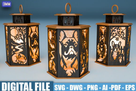 French Bulldog Lantern SVG Bundle: A Cozy Design Asset