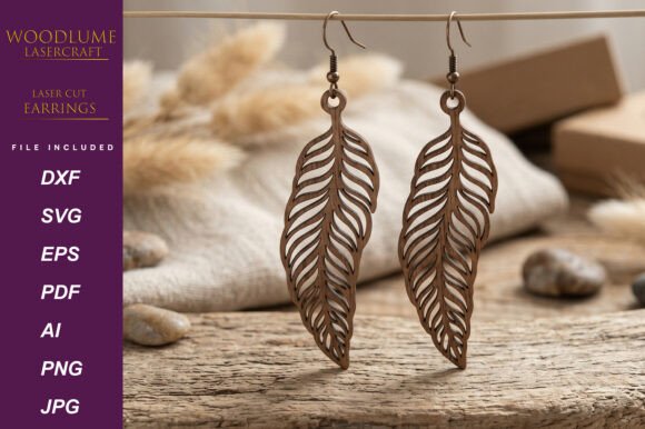 Laser Cut Feather Earring SVG: Crafting Elegance