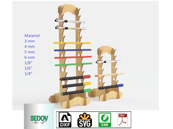 Laser Cut Pen Organiser Display Stand & Coasters