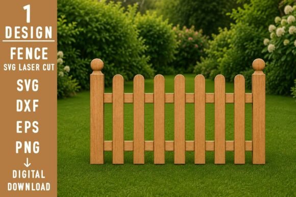 Laser Cut Picket Fence SVG for Your Creative Designs