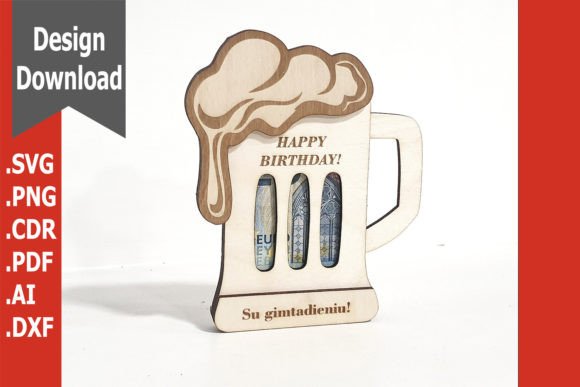 Personalized Birthday Gift Card Holder Laser Cut Template