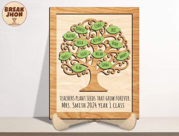 Personalized Teacher Tree Stand Cut File: A Creative Design Asset