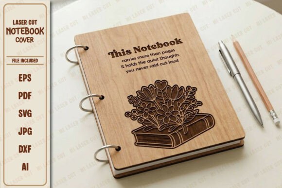 Premium Laser-Cut Notebook Cover for Glowforge