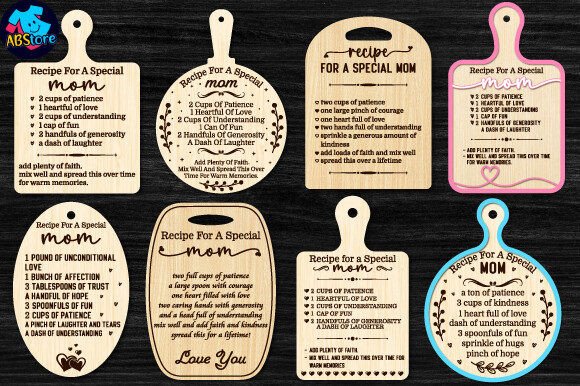 Recipe for Special Mom Laser Cut Bundle