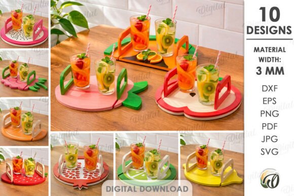 Summer Serving Trays Bundle Laser Cut