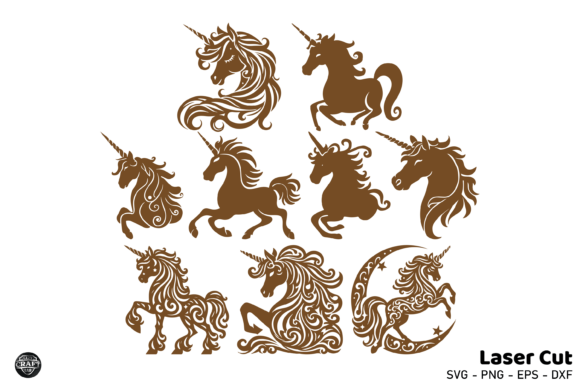 Unicorn Laser Cut SVG Silhouette: Creative Design Files