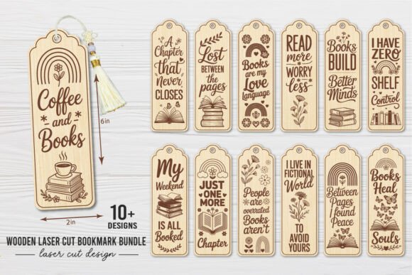 Wooden Laser Cut Bookmark Bundle